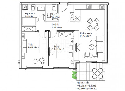 3-Zi., Wohnung, 66m², 4 Etage