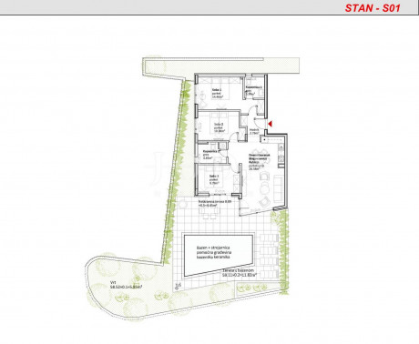 4-locale, Appartamento, 99m², 1 Piano