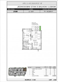 2-locale, Appartamento, 46m², 2 Piano