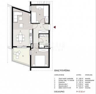 3-locale, Appartamento, 58m², 3 Piano