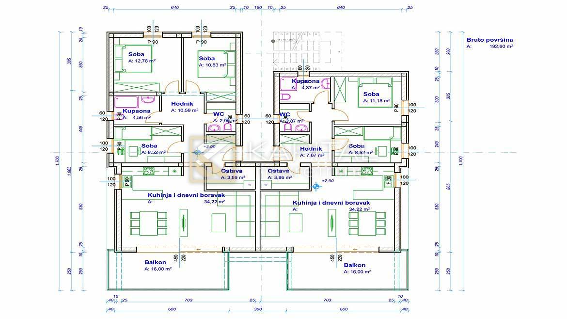 3-locale, Appartamento, 81m², 1 Piano