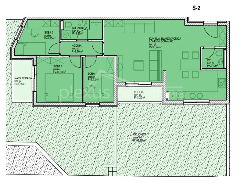 3-Zi., Wohnung, 111m²