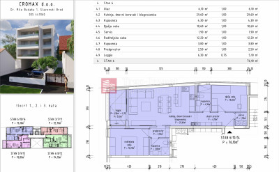 3-locale, Appartamento, 76m², 3 Piano