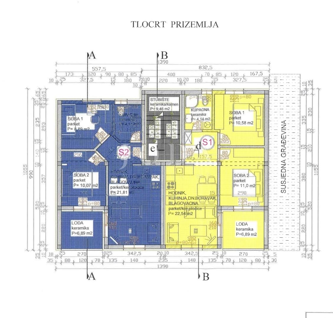 3-locale, Appartamento, 59m², 1 Piano