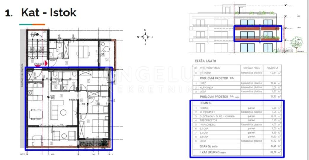 4-locale, Appartamento, 84m², 1 Piano