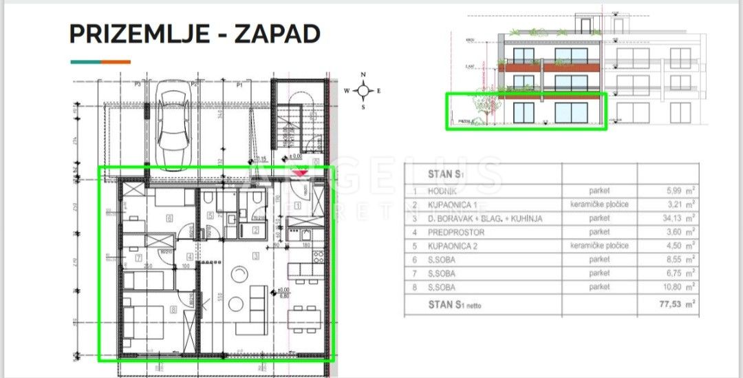 4-locale, Appartamento, 89m², 1 Piano