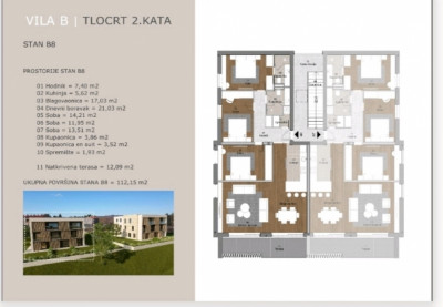3-locale, Appartamento, 112m², 2 Piano