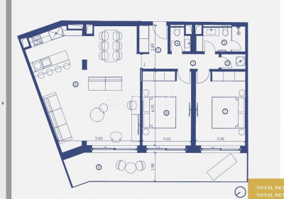 3 rooms, Apartment, 122m², 1 Floor